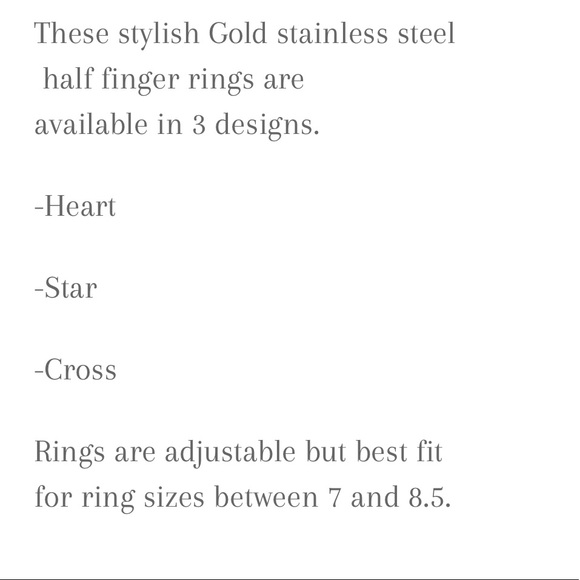 #14 Malibu Half Finger Ring (Star or Heart) New! - Picture 3 of 3